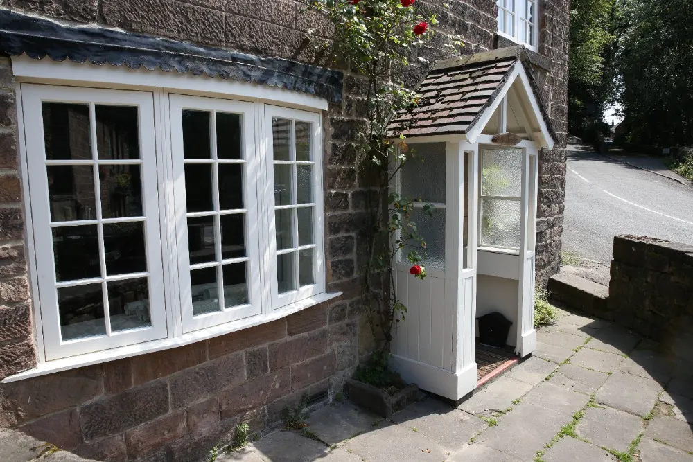 white bow window